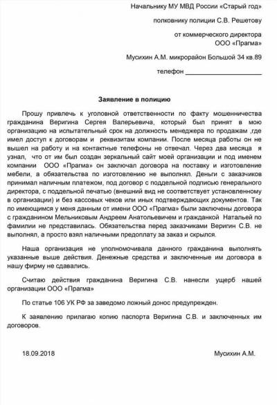 Как правильно подать заявление в полицию: пошаговая инструкция   Часть 1